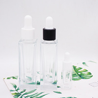 Flacon compte-gouttes carré en verre d'huile 30ml pour huile essentielle