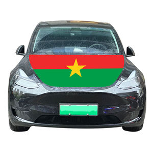 Burkina Faso penutup mesin kap mobil nasional bendera 120x150cm 87% poliester + 13% spandeks kustom pabrik grosir kain elastis - Product Image 3