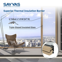 Ventana Abatible y Giratoria de Aluminio Revestido de Madera con Triple Acristalamiento, Diseño Minimalista Sayyas N110-slim, para Proyectos de Apartamentos Modernos