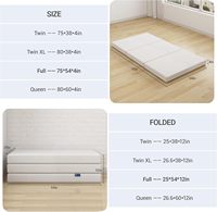 Colchón de espuma viscoelástica de refrigeración de Gel, portátil, plegable, para acampar, suelo plegable, impermeable, cama de espuma de Gel para adultos para RV, coche, viaje, Camper