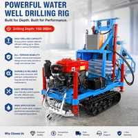 Foreuse de puits d'eau sur chenilles CE 30m 60m 150m, 35HP, diesel, hydraulique, pour forage de sols, roches et puits d'eau, pour la construction agricole