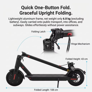 Monopattino Elettrico Pieghevole Leggero da 350W per Adulti, Velocità 25km/<span class=keywords><strong>h</strong></span>, E-Scooter per Pendolari con Pneumatici Anti-Foratura - Product Image 2