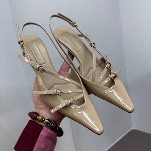 Zapatos de Tacón Alto Tipo Stiletto para Novia, de Alta Calidad, con Tacón de 5 cm, Punta en Pico, Hebilla Metálica, Brillantes - Product Image 3