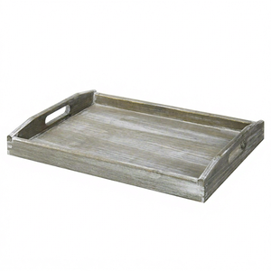 Bandeja de madera de pino de 11mm de color marfil quemado multifuncional al por mayor para servir recuerdo de madera uso decorativo al mejor precio - Product Image 1