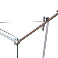 Porte de douche coulissante double sur rail, sans cadre, en acier inoxydable 304, avec grandes roulettes, verre trempé 8 mm, personnalisable et de luxe, pour hôtel ou villa