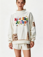 Sweat-shirt à col montant pour femme, longueur allongée, logo brodé personnalisé, léger, pull décontracté pour tous les jours