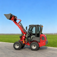 Mini-chargeuse sur pneus HZM, chargeuse frontale de tracteur avec système hydrostatique, moteur de 18,2 kW, pompe de haute qualité
