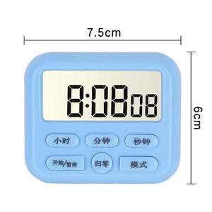Mini temporizador digital con pantalla LCD, reloj despertador con cuenta atrás de 120 minutos para cocina, estudio, tareas de niños, exámenes, forma rectangular, rosa, azul - Product Image 2