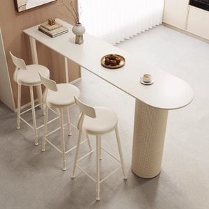 Mesa de <span class=keywords><strong>Bar</strong></span> de tablero de roca de lujo moderno, parte superior de piedra alta para el hogar, Hotel, centro comercial, entrada, apartamentos pequeños, sala de estar, balcón, pared, hierro lateral - Product Image 1
