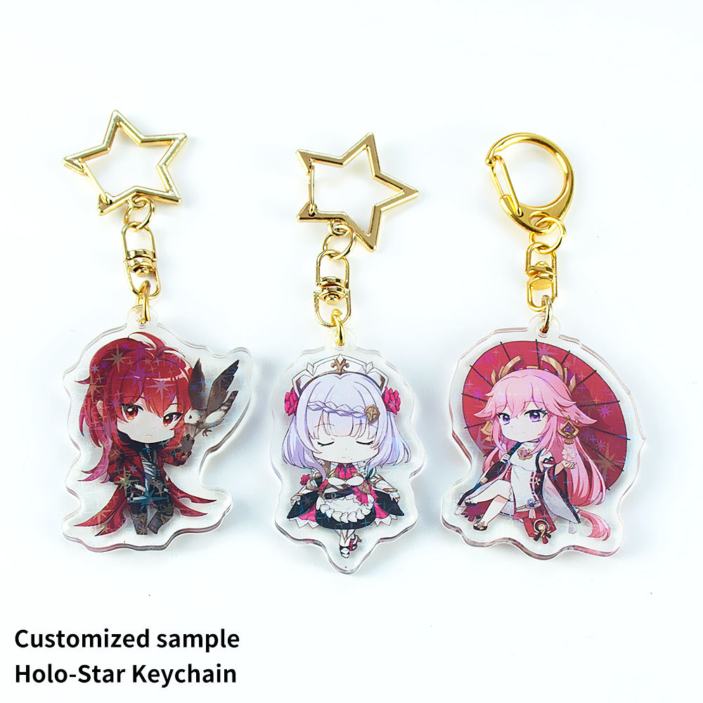 CUSTOM HOLO STAR KEYCHAIN