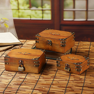 Wooden <b>Storage</b> <b>Box</b> With Lid Flip Opening Solid Color Decorative Organizer For Desktop Cosmetics Stationery Miscellaneous Items - Product Image 1