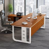 Escritorio Metálico Moderno, Mesa de Estudio Grande, Combinación de Mueble y Mesa para Computadora