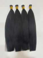 Extensions de cheveux en micro-anneaux de qualité supérieure, double trame, texture légère et crépue, cheveux birmans de luxe, cheveux raides Yaki, extensions à pointes I, en vrac