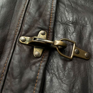 Chaqueta de Cuero Personalizada con Cierre, Estilo Bomber, para Motociclistas, con Hebilla de <span class=keywords><strong>Bombero</strong></span>, Estilo Urbano, para Hombre - Product Image 3