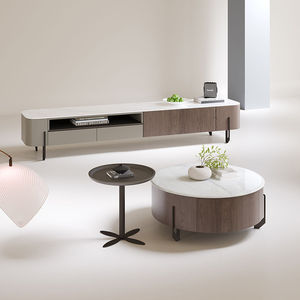Mesa de centro y mueble para TV de piedra de estilo italiano, ligero y lujoso, combinación moderna y minimalista para sala de estar pequeña - Product Image 2