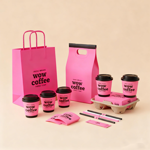 Bolsas de Papel para Llevar Comida con Logotipo Personalizado al por Mayor, Bolsas Desechables para Empacar Alimentos con Asa para Comida Rápida - Product Image 6