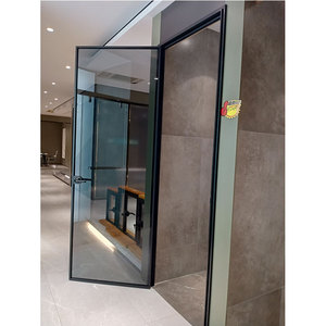 Moderna vendita calda stile estremamente Austere oro rosa telaio stretto <span class=keywords><strong>grigio</strong></span> Tawny vetro alluminio Swing camera da letto Design della <span class=keywords><strong>porta</strong></span> - Product Image 1
