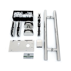 Hiện đại đầy đủ thiết lập cửa kính không khung phần cứng Phụ kiện sản xuất thép không gỉ thủy lực vuông đầu tầng mùa xuân bản lề - Product Image 1