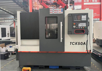 Tour CNC à banc incliné TCK50A, machine de tournage de métaux à guidage linéaire TCK50AY, centre de tournage CNC avec outils motorisés pour usinage de haute précision