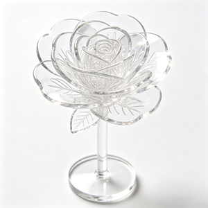 Art floral en résine imprimé en 3D sur mesure, résine transparente SLA, sculpture artistique haute définition et service de prototypage décoratif - Product Image 1