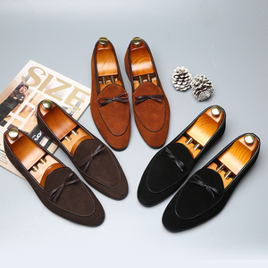 Scarpe da smoking da <span class=keywords><strong>uomo</strong></span> in vera pelle nera, taglie grandi 37-48, <span class=keywords><strong>mocassini</strong></span> a punta, scarpe eleganti da cerimonia - Product Image 1