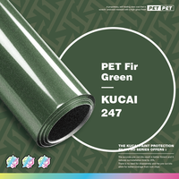 KUCAI Best Sellers 1.52*17mètres PET FirG Reen Car Body Wrap Reflective Vinyl