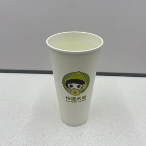 Tek kullanımlık özel tek kullanımlık kağıt kabarcık çay bardağı çay içinde alt
