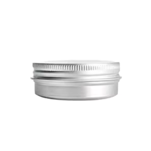 Bocaux de voyage ronds en aluminium de 4 oz avec bouchon à vis, finition mate argent/noir, pour bougies de soja, d'aromathérapie et votives - Product Image 1