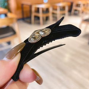 Pinza para el cabello con lazo de terciopelo estilo francés, lazo para el cabello de alta elasticidad, accesorio para el cabello minimalista coreano. - Product Image 3