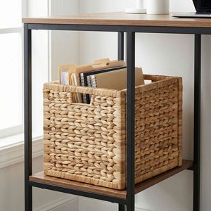 Gourd Grass Woven Storage <b>Basket</b> Rectangle <b>Foldable</b> Neatening Storage <b>Basket</b> - Product Image 3