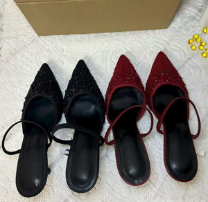 Nouvelles sandales d'été 1717 en maille respirante avec strass, talon fin pointu et bride, pour femme, talon ouvert tendance 6-8cm ZA - Product Image 2