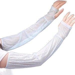 Lace <b>Sunscreen</b> Arm Sleeves For Women Upf 50 Breathable Ice Silk Outdoor Cycling Protection - Product Image 5
