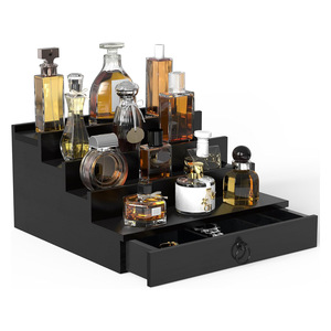 Étagère à parfums à plusieurs niveaux, boîte de rangement en bois pour bureau, organisateur de présentation multi-couches pour collection de parfums masculins - Product Image 1