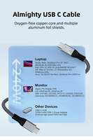 Cable USB4 Compatible con Pantalla HD 8K, Transferencia de Datos de 40 Gbps, Carga de 240W, Cable USB C a USB C para Teléfono, Laptop y Monitor