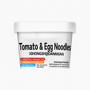 Sopa Instantánea de Tomate y Huevo, <span class=keywords><strong>Ramen</strong></span> Cremoso con Caldo Espeso, Trozos de Huevo Real y Tomate, Preparación en 5 Minutos, Venta al por Mayor, OEM - Product Image 1