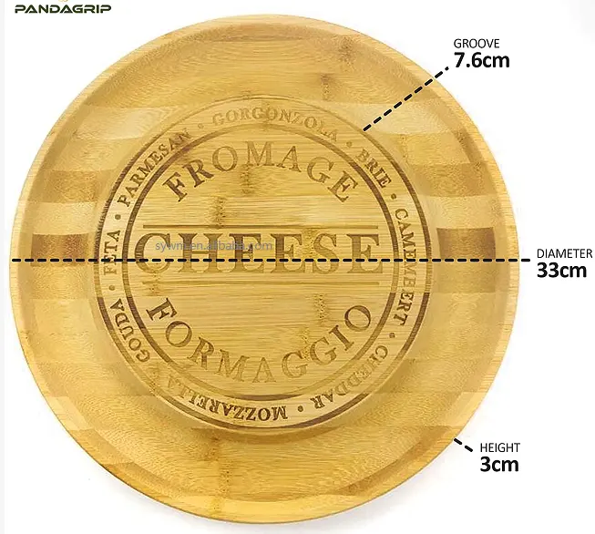 Bambus-Käse brett, Wurst platte & Serviert ablett für Wein, Cracker, Brie und Fleisch. Großer und dicker Holz server