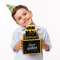 Tirelire d'anniversaire pour argent comptant noir Surprise Box Explosion cadeau pour hommes milliardaire porte-monnaie avec carte coulissante ensemble de bricolage