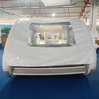 Catamarán Inflable de Lujo Grande para 4 a 6 Personas, Catamarán Inflable Eléctrico de 3m 4.5m con Toldo