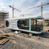Maison conteneur extérieure moderne, économique, personnalisable et ventilée, maison mobile, maison capsule spatiale T9 pour séjour en location