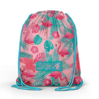 Sac de sport à cordon personnalisé en polyester imperméable de haute qualité avec impression par sublimation, logo personnalisé, sac de sport à cordon de marque personnalisée