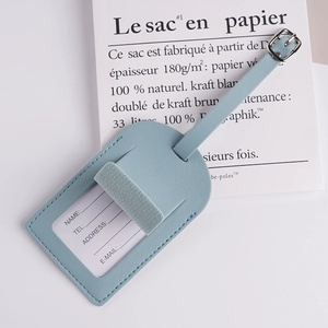 High Quality Simple Student Card Card Holder Embossed LOGO Customizing Accepted Air Travel Gift Luggage Tag PU <b>Leather</b> <b>Keychain</b> - Product Image 3