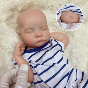 Poupée bébé garçon réaliste en silicone de 16 pouces, nouveau-né endormi, jouet lavable pour enfants - Product Image 2