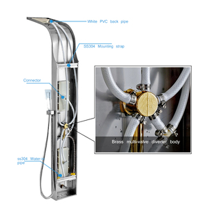 Hotel Large Capacity Thermostatic <strong>Shower</strong> <strong>Plate</strong> with LED Light Bathroom 304 Stainless Steel <strong>Shower</strong> Set - Product Image 3