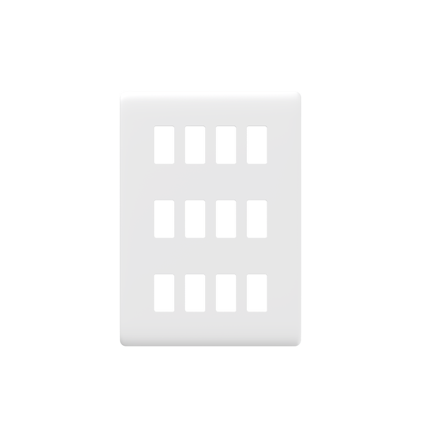 12 Gang Grid Front Switch Plate