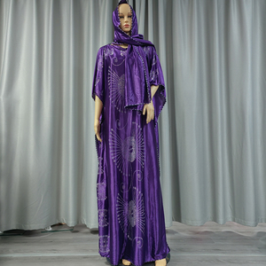 Caftán Africano de Verano con Cuentas para Mujer, Color Sólido Clásico, Caftán Hijab Elegante, Vestido Largo de Seda Satén para Fiesta, Abaya - Product Image 2