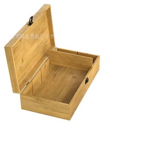 Caja de almacenamiento de bolsas de té de bambú, rectangular, con compartimentos, organizador con tapa para bolsas de té y café - Product Image 5