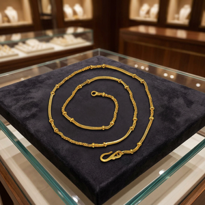 Collares de Cadena de Serpiente Chapados en Oro de 14K, 18K, 24K al por Mayor con Detalles de Cuentas, Collares de Cadena de Moda, Diseño de Cadena Moderno - Product Image 4