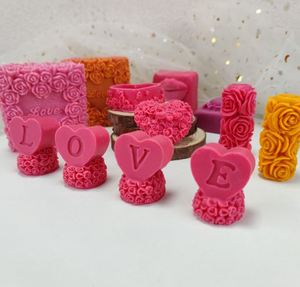 3D ซิลิโคนแม่พิมพ์แฮน<span class=keywords><strong>ด</strong></span>์เมดเทียนหอมระเหยสบู่ช็อคโกแลตรักกุหลาบของขวัญวันวาเลนไทน์ทำ - Product Image 3