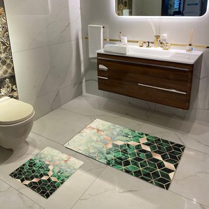 Ensemble de tapis de bain en terre de diatomée nordique, rectangulaires, absorbants, antidérapants, pour salle de bain, toilettes, sol, 2 pièces, fabrication chinoise - Product Image 4