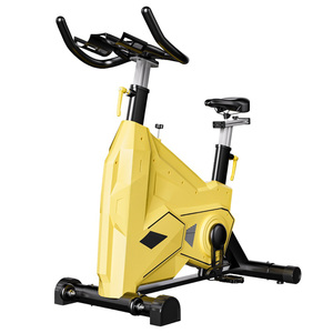 Bicicleta de spinning magnética amarilla con resistencia, bicicleta de ejercicio para interiores, cuadro de acero resistente para gimnasio y hogar - Product Image 1